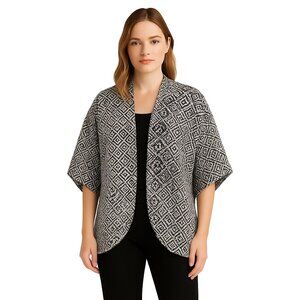 Xhilaration Black & White Open Front SweaterJacket